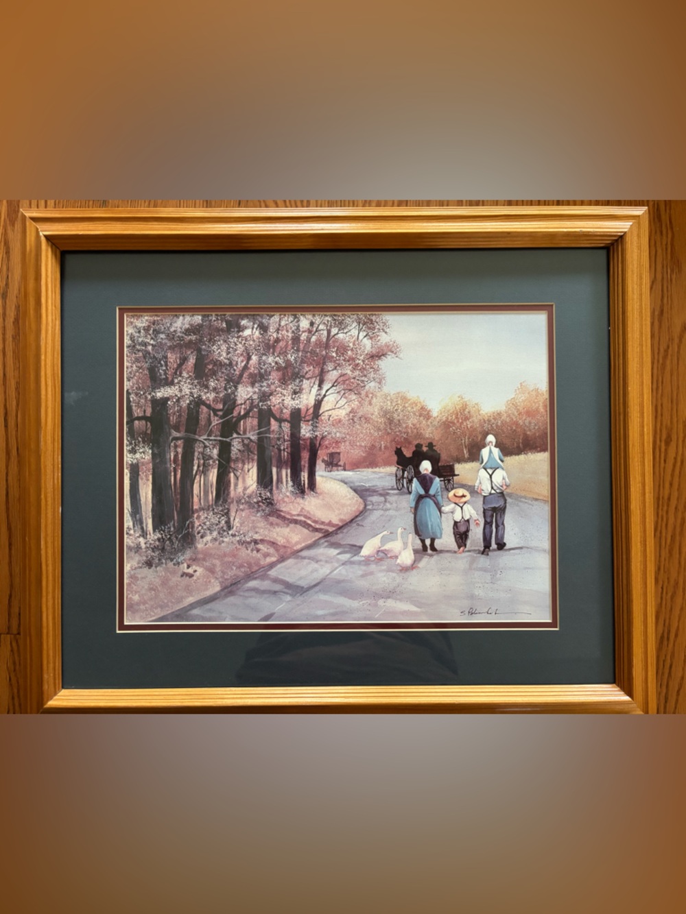 Amish family stroll by Steve Polomchak